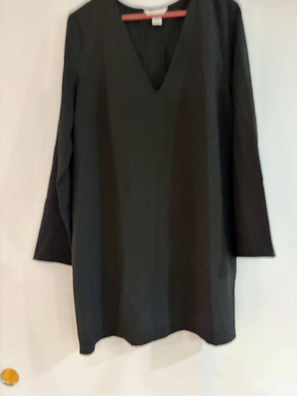H&M Black V-Neck Long Sleeve Dress